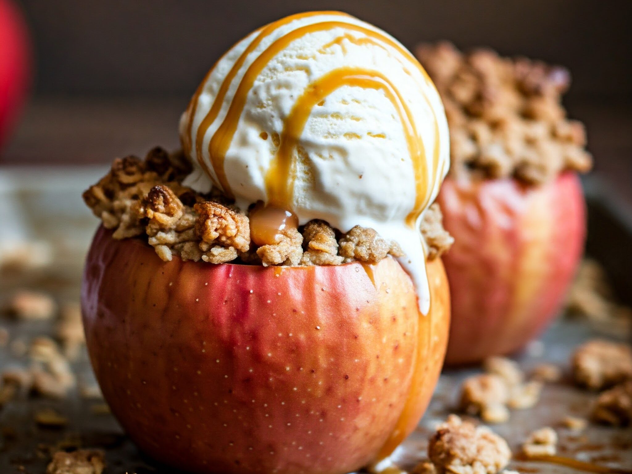 apple crisp stuffed baked apples