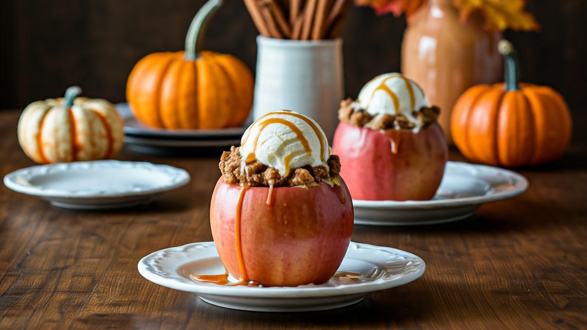 apple crisp stuffed baked apples