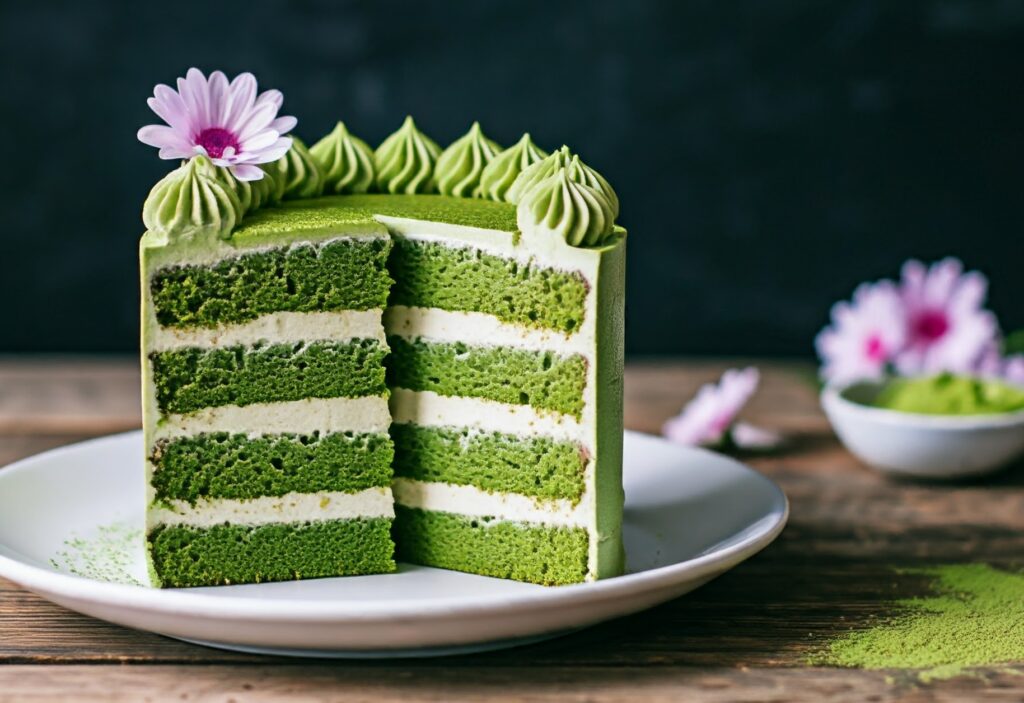 Vegan matcha cake