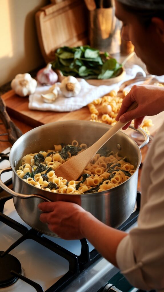 One-Pot Creamy Spinach Pasta Recipe: The Ultimate Comfort Food steps