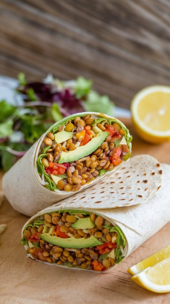 Vegan Lentil Wrap with Avocado