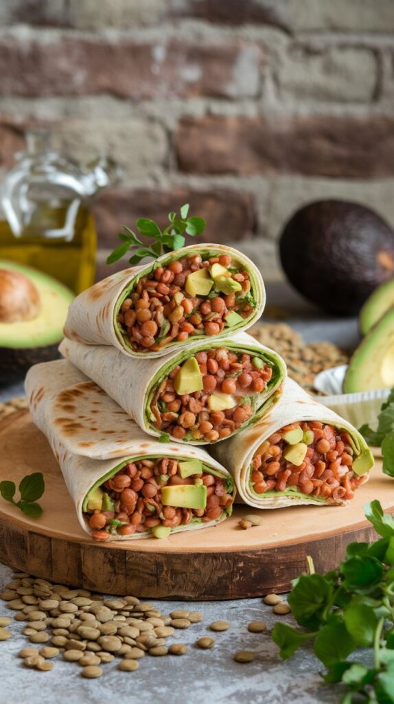 Vegan Lentil Wrap with Avocado