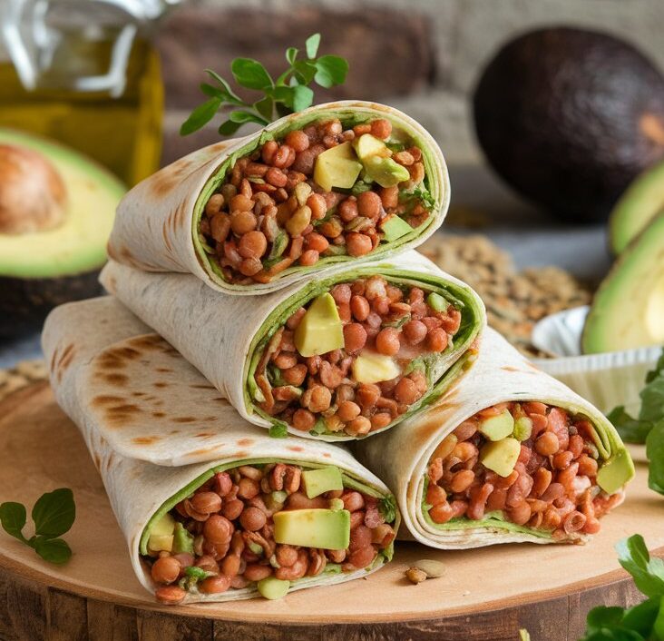 Vegan Lentil Wrap with Avocado