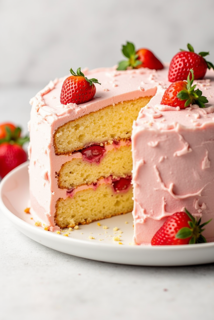 vegan strawberry cake