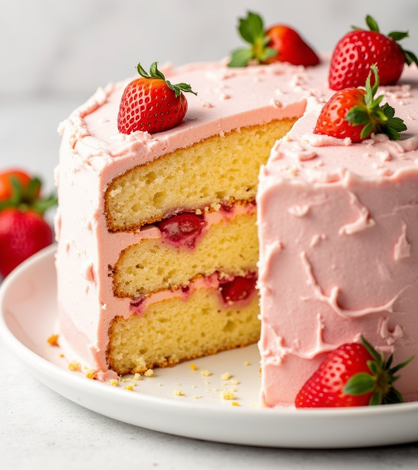 vegan strawberry cake