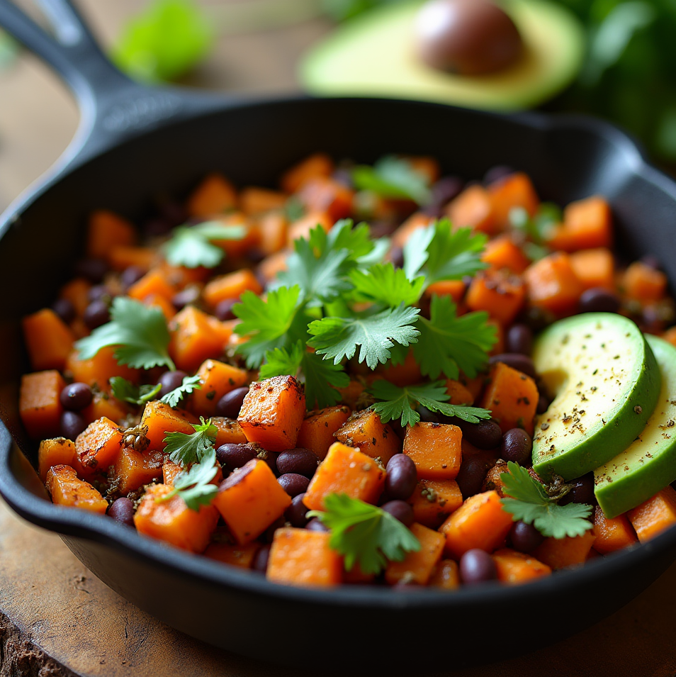 Sweet Potato Black Bean Breakfast Hash