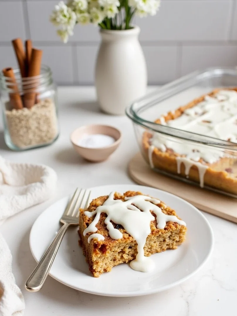 Vegan Cinnamon Roll Baked Oatmeal