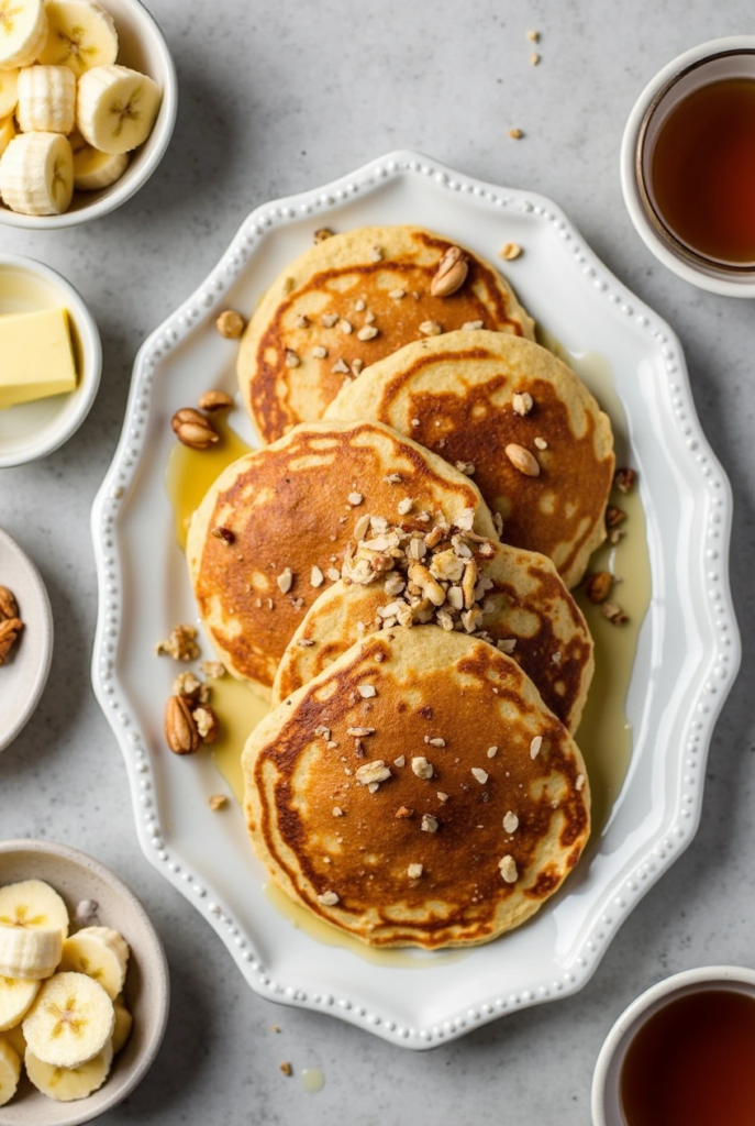 Fluffy Vegan Banana Nut Pancakes