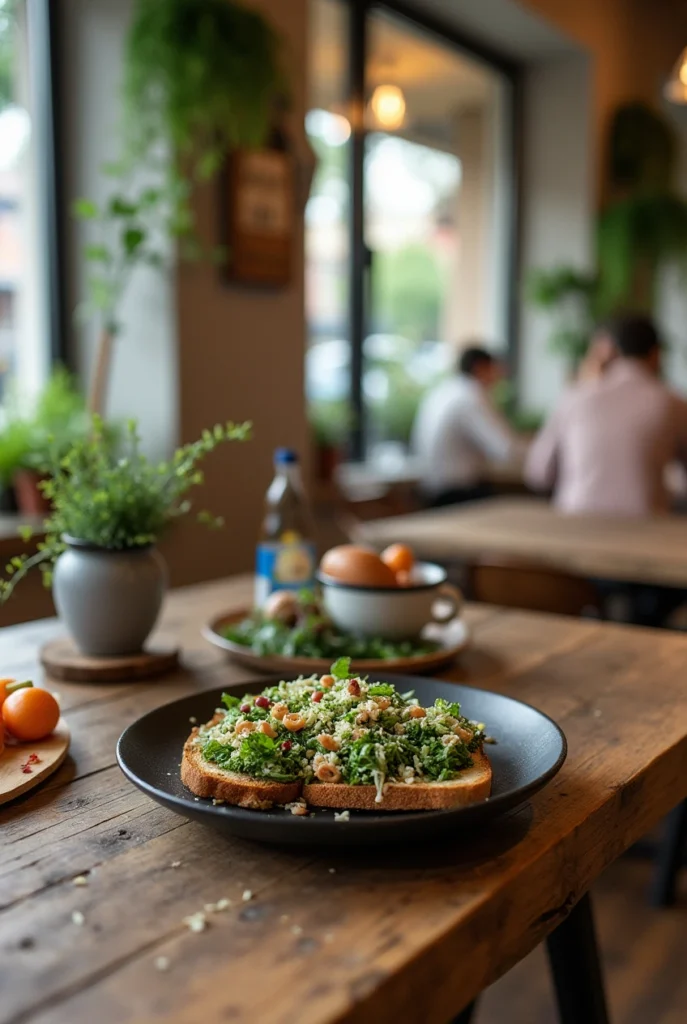 vegan kale Caesar salad toast