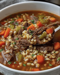 Beef Barley Soup Recipe with Slow Cooker Method