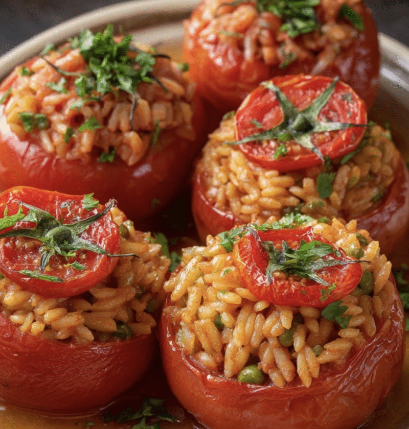 Tomatoes Stuffed with Orzo & Peas: A Sun-Drenched Masterpiece of Flavor