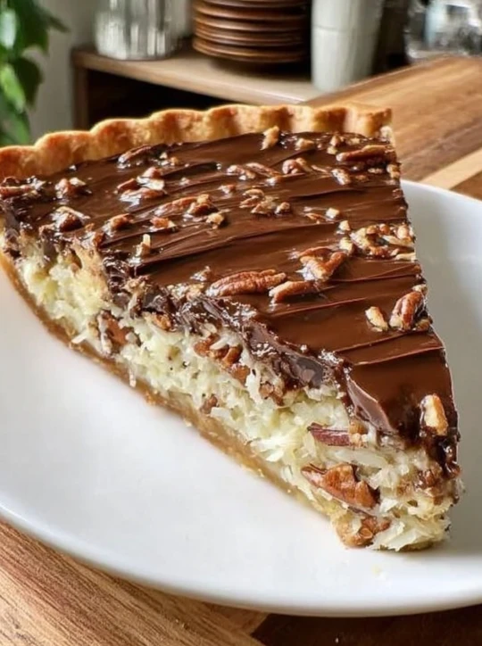 Chocolate Coconut Pecan Cream Pie