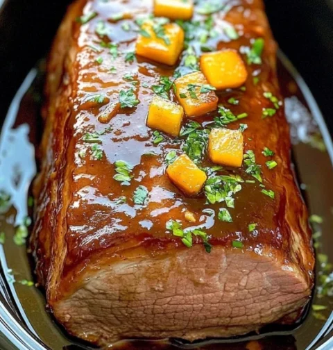 Best Slow Cooker Honey Garlic Pork Loin Recipe Honey Garlic Pork Loin Slow Cooker Meal Prep Easy Slow Cooker Honey Garlic ...