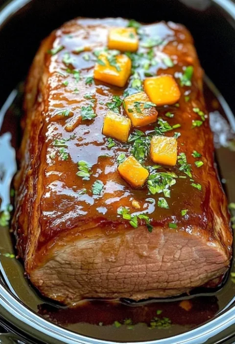 Best Slow Cooker Honey Garlic Pork Loin Recipe Honey Garlic Pork Loin Slow Cooker Meal Prep Easy Slow Cooker Honey Garlic ...