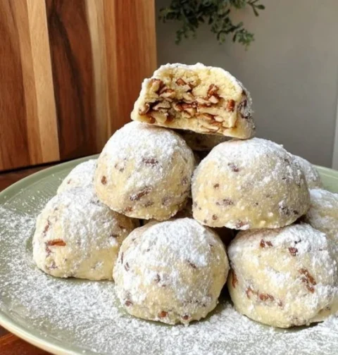 Buttery Pecan Snowball Cookies
