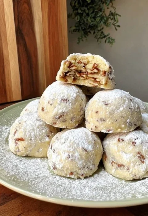 Buttery Pecan Snowball Cookies