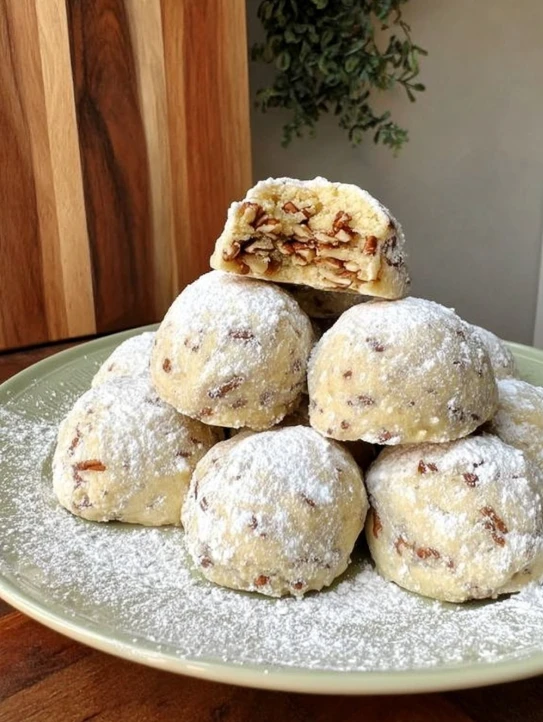 Buttery Pecan Snowball Cookies