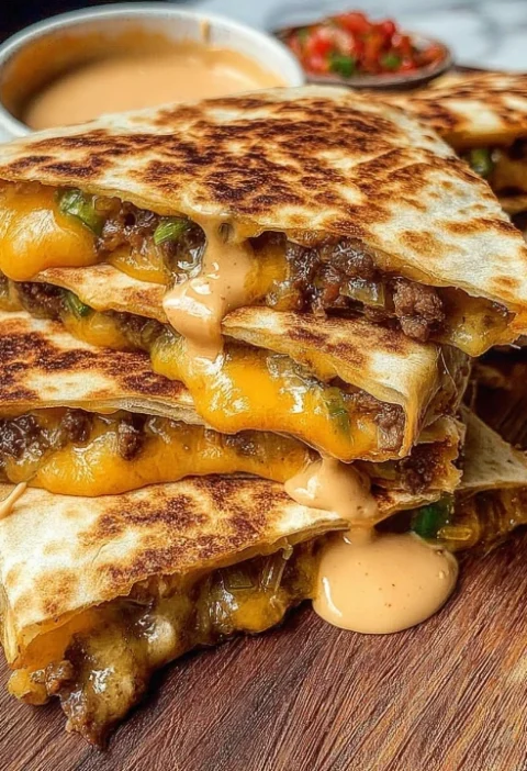 Cheeseburger Quesadilla Recipe Easy Homemade Burger Sauce For Quesadillas Best Cheese For Cheeseburger Quesadillas How To ...