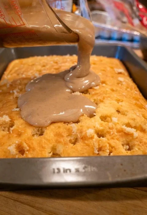 Cinnamon Roll Poke Cake Recipe Best Cinnamon Roll Poke Cake Easy Cinnamon Roll Poke Cake Homemade Cinnamon Roll Poke Cake ...