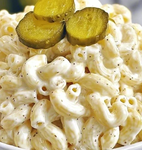 Classic Dill Pickle Macaroni Salad