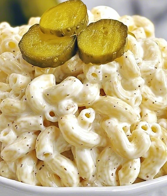 Classic Dill Pickle Macaroni Salad