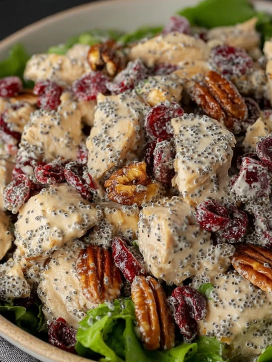 Cranberry Pecan Chicken Salad with Poppy Seed Dressing