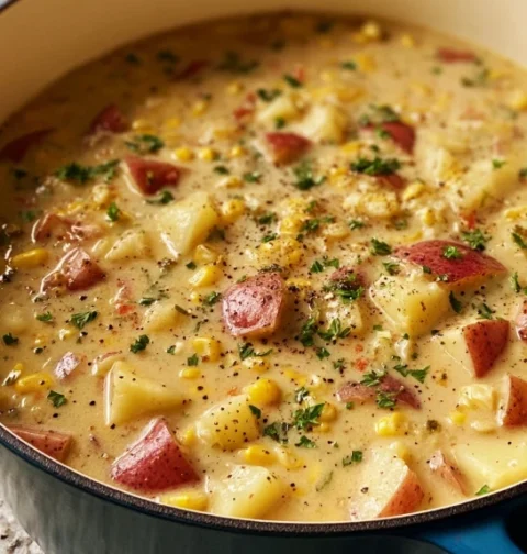 Creamy Corn Chowder With Potatoes Recipe Best Creamy Corn Chowder With Potatoes Homemade Corn Chowder With Potatoes Easy C...