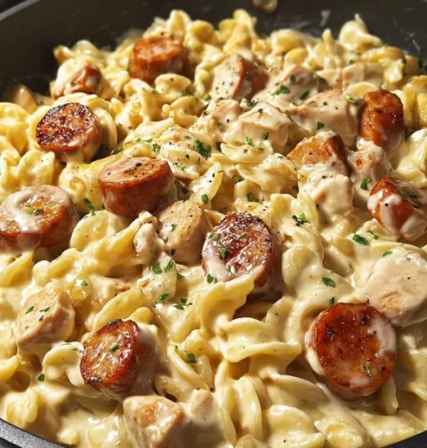 Creamy Pepper Jack Chicken Sausage Pasta