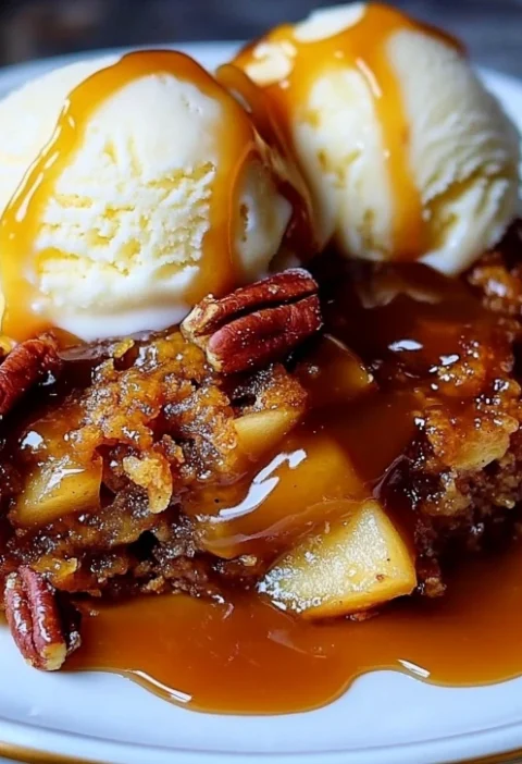 Easy Caramel Apple Pecan Dump Cake Recipe Best Caramel Apple Pecan Dump Cake How To Make A Caramel Apple Pecan Dump Cake V...
