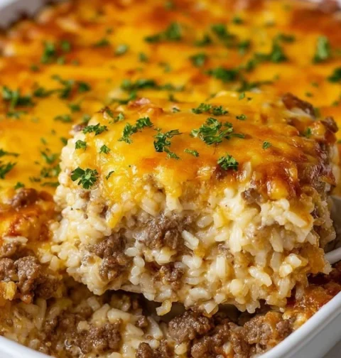 Easy Cheesy Ground Beef Rice Casserole Recipe Best Cheesy Ground Beef Rice Casserole Cheesy Ground Beef And Rice Casserole...