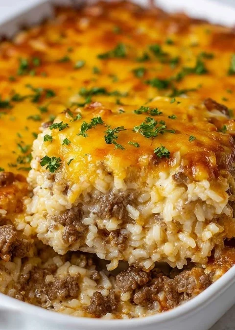 Easy Cheesy Ground Beef Rice Casserole Recipe Best Cheesy Ground Beef Rice Casserole Cheesy Ground Beef And Rice Casserole...