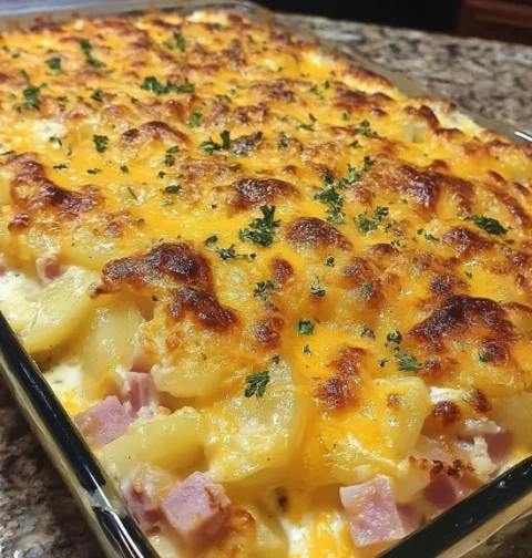 Easy Cheesy Ham Potato Casserole Recipe Best Cheese For Ham Potato Casserole Gluten-free Cheesy Ham Potato Casserole Low-c...