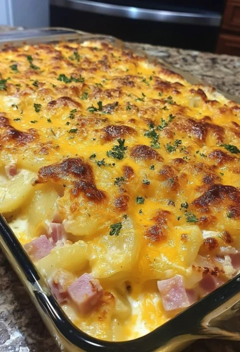 Easy Cheesy Ham Potato Casserole Recipe Best Cheese For Ham Potato Casserole Gluten-free Cheesy Ham Potato Casserole Low-c...