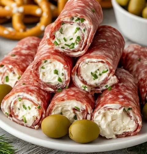 Easy Cream Cheese Salami Roll Ups Recipe Keto Cream Cheese Salami Appetizers Low Carb Salami Cheese Roll Ups Best Cream Ch...