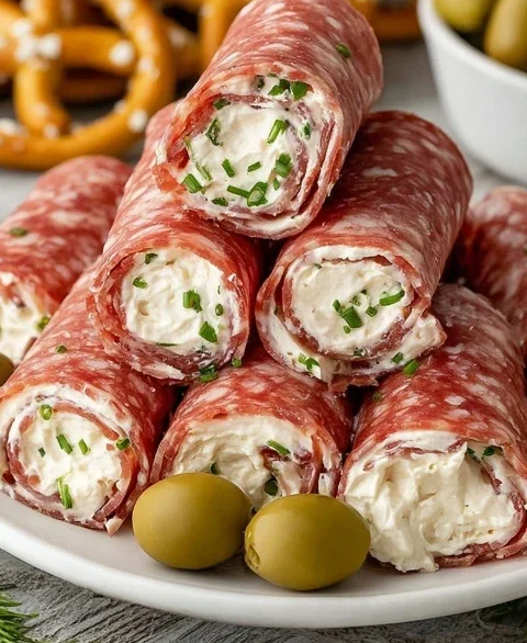 Easy Cream Cheese Salami Roll Ups Recipe Keto Cream Cheese Salami Appetizers Low Carb Salami Cheese Roll Ups Best Cream Ch...
