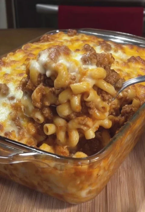 Easy Hamburger Casserole Recipe Ground Beef Pasta Cheese Casserole Quick Hamburger Casserole Dinner Idea Simple Ground Bee...