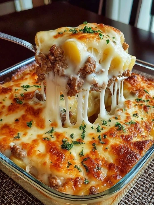 Easy Hamburger Potato Casserole Recipe Homemade Hamburger Casserole With Potatoes Best Cheeseburger Potato Bake Healthy Ha...