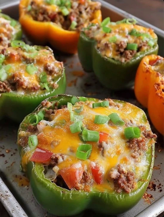 Easy Homemade Stuffed Bell Peppers Recipe Best From-scratch Stuffed Bell Peppers Healthy Stuffed Bell Peppers No Rice Quic...