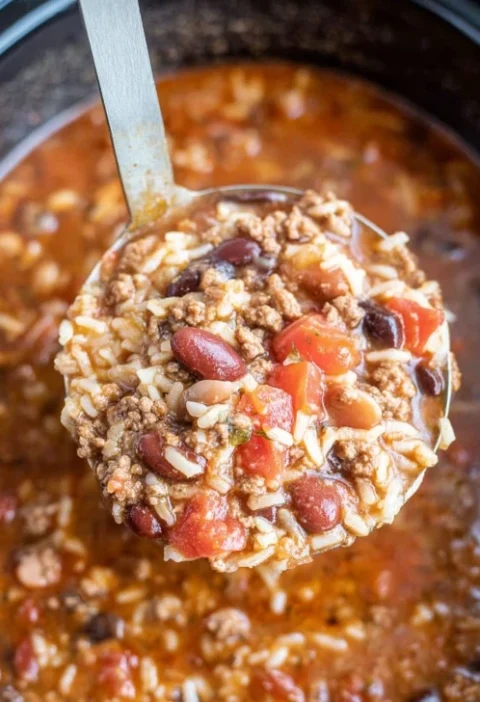 Easy Slow Cooker Taco Rice Soup Recipe Best Slow Cooker Taco Soup With Rice Healthy Taco Rice Soup Slow Cooker Vegetarian ...