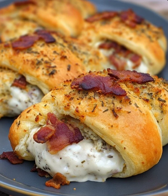 Garlic Parmesan Chicken Bacon Stuffed Crescents