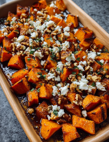 Quick & Easy: Sweet Potatoes with Feta & Walnuts