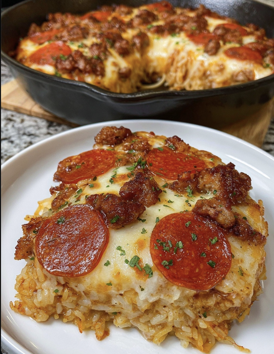5 Easy Steps to Meat Lover's Pizza Rice Skillet