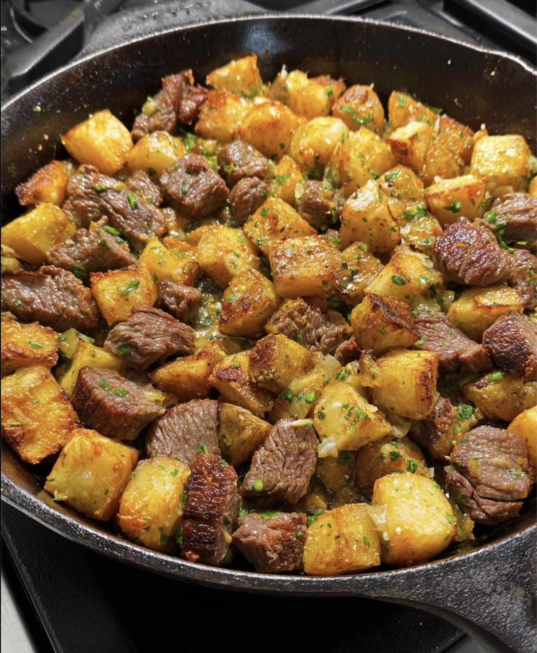5 Easy Steps: Cowboy Butter Steak & Potato Skillet