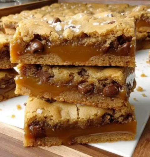 Salted Caramel Chocolate Chip Cookie Bars