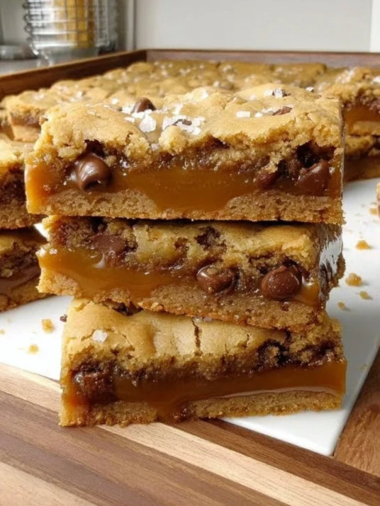 Salted Caramel Chocolate Chip Cookie Bars