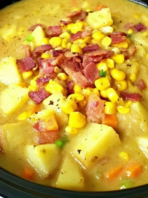 Slow Cooker Amish Corn Chowder Recipe Easy Amish Corn Chowder Slow Cooker Best Slow Cooker Corn Chowder Amish Style Corn C...