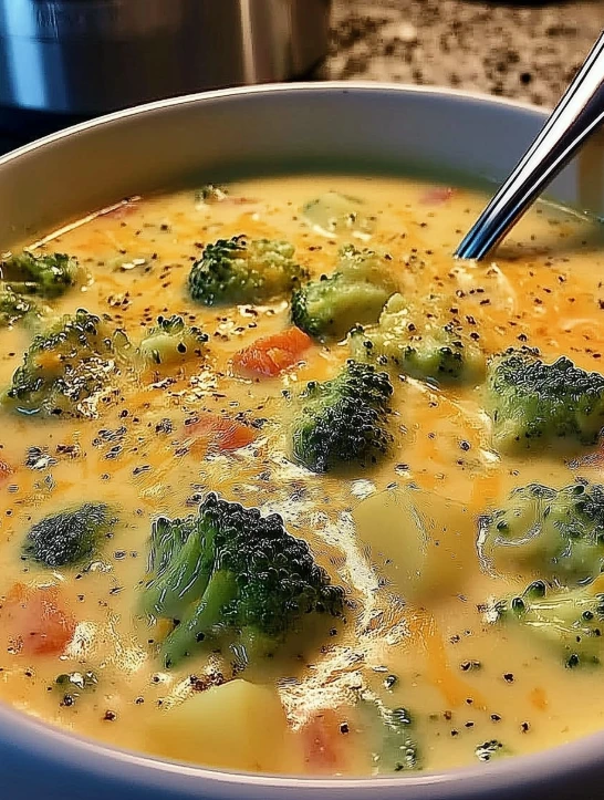 Best Crock Pot Potato Broccoli Cheddar Soup Aunt Millie’s Crock Pot Recipes Comfort Food Crock Pot Recipes Easy Crock Po...
