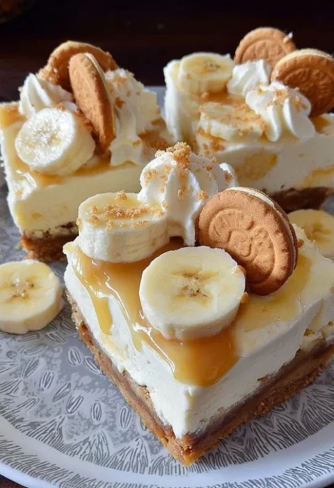 Classic Homestead Banana Pudding Cheesecake Recipe Best Banana Pudding Cheesecake Squares Homemade Banana Pudding Cheeseca...