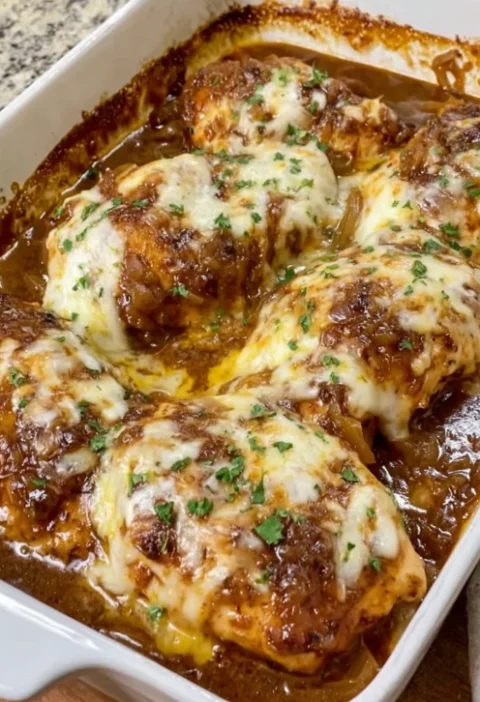 Cozy French Onion Chicken Bake Recipe Easy Homestead Chicken Bake Dinner Best French Onion Chicken Recipe Homestead Style ...