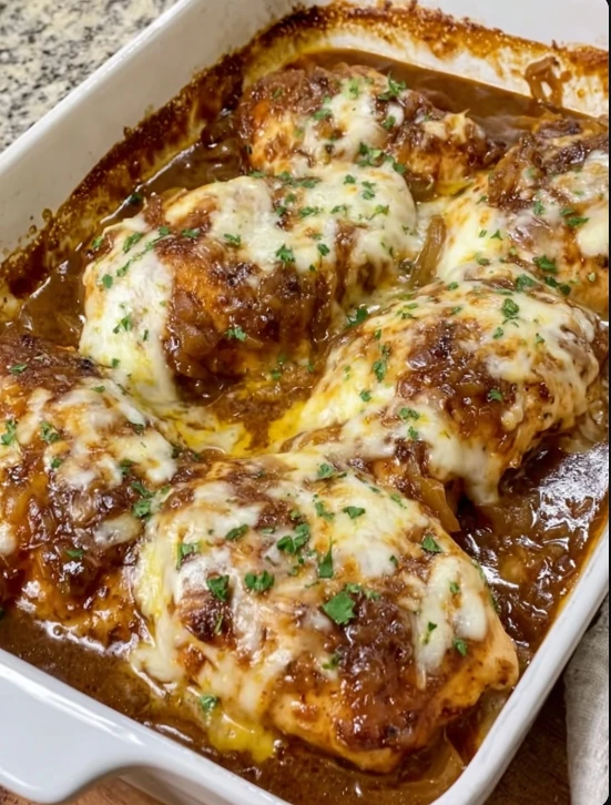 Cozy French Onion Chicken Bake Recipe Easy Homestead Chicken Bake Dinner Best French Onion Chicken Recipe Homestead Style ...